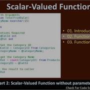Scalar Valued Functions Part 2 Without Parameters SSMS TSQL Tutorial 108