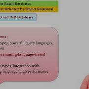 Object Oriented VS Object Relational Database Object Based Databases Database Management System