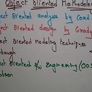Object Oriented Methodologies In Ooad Part 1