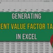 Calculating Present Value PV Factors Table Using Excel Two Methods Approach