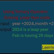Using Ternary Operator Solving Leap Year Code Java Programming