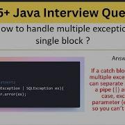 Top 75 Java Interview Questions How To Handle Multiple Exceptions In A Single Catch Block In Java