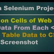 Java Selenium Project 4 Extract Web Table To CSV Get Data From Web Table To CSV Take Screenshot