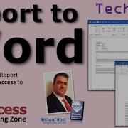How To Export A Report From Microsoft Access To A Microsoft Word Document