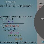 Polynomials Class 10 Maths Division Algorithm For Polynomials