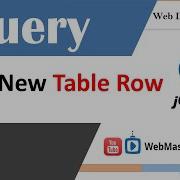 JQuery Add New Table Row