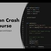 Input And Output Python Crash Course Lesson 2