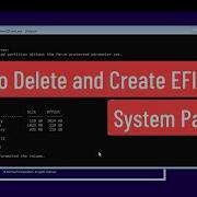 Delete And Create EFI GPT System Partition