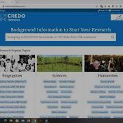 Using Credo Reference 2020