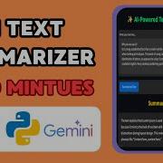 AI TEXT SUMMARIZER IN 10 MINUTES Gemini API Streamlit Python Tutorial