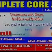 Core Java Declarations With Access Modifiers Synchronized Modifier W R T Methods Part 3