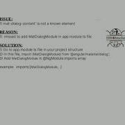 Mat Dialog Content Is Not A Known Element Angular Material Angular MatDialogModule Dev