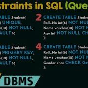Constraints In SQL Example Queries