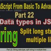 Split String In Several Lines String Data Type In JavaScript Part 22 JavaScript SmartCode