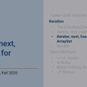 Fa25 CS61B Lecture 9 Iterators Iterable Equals ToString