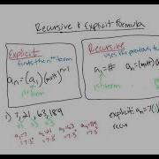 Explicit And Recursive Formulas