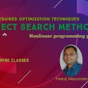 Direct Search Method Unconstrained Optimization Lec 3 Nonlinear Programming Operations Research
