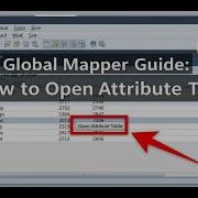 Руководство по Global Mapper как открыть таблицу атрибутов в Global Mapper