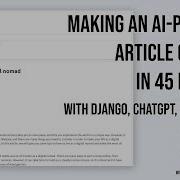 Making An AI Powered Article Creator With Django ChatGPT And Dall E 2