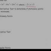 Finding Extrema And Inflection Points Using 2nd Derivative Test