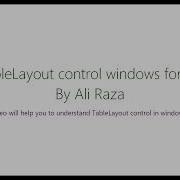 TableLayout Control In Windows Forms Urdu