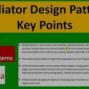 Mediator Design Pattern Key Points