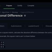 Diagonal Difference HackerRank In C