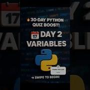 Day 2 Variables In Python Quiz 30 Day Python Coding Challenge Shorts Challenge