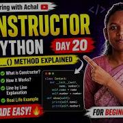 Constructor In Python Explained In Hindi Init Method Full Tutorial Day 20
