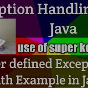 Exception Handling In Java User Defined Exception With Example In Java Hindi