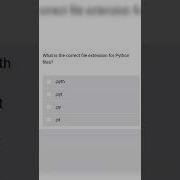 What Is The Correct File Extension In Python File Subscribe Python Programming Quize Shorts