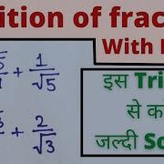 Addition Of Fraction With Square Root Simplification Of Roots Root Wale Bhinn Ka Jod