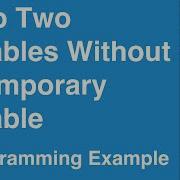 Swap Two Variables Without A Temporary Variable XOR Swap Algorithm C Programming Example