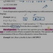 17 Comma Operator Sizeof Operator
