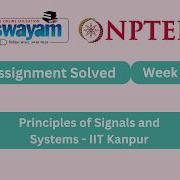 Principles Of Signals And Systems Week 12 NPTEL ANSWERS 2026 Nptel2026 Myswayam Nptel