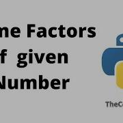 How To Find Prime Factors Of A Number In Python