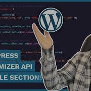 WordPress Customizer API Editable Sections Theme Development