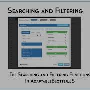 Searching And Filtering Functions In AdaptableBlotter JS