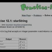 Java Practice It Exercise 12 1 StarString Recursion Recursive Training