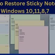 How To Restore Sticky Notes In Windows 10 11 8 7