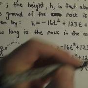 A Projectile Problem Using Quadratics Example 1