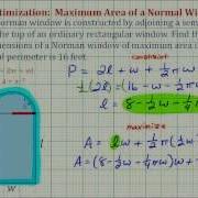 Optimization Maximize The Area Of A Norman Window
