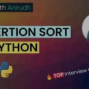 Insertion Sort In Python Data Structures Interview Question Learn With Anirudh