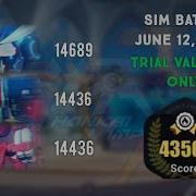 Sim Battle June 12 2020 Trial Valkyrie Only Total Score 43561 Honkai Impact 3rd