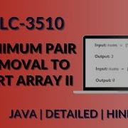 Minimum Pair Removal To Sort Array II Leetcode 3510 Java Hindi