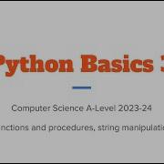 Python Basics 3 Functions Procedures And String Manipulation