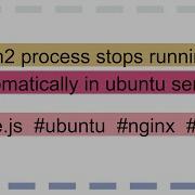 Pm2 Process Stops Running Automatically In Ubuntu Server