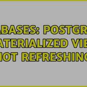 Databases PostgreSQL Materialized View Not Refreshing