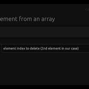 Delete An Element From An Array