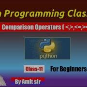 Python Comparison Operators In Hindi By Amit Sir Python Programming Class 11 Comparison Operator